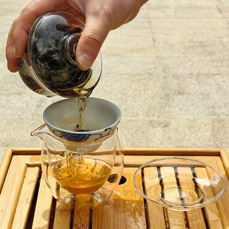 Mozentea Gaiwan Tea Set, 150ml Glass, Traditional Chinese Kung Fu Ceremony - Image 2